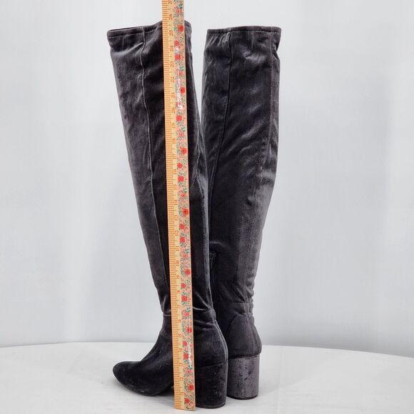 Aldo Belinna Velvet Gray Over The Knee Heeled Boots Size 8.5 - Picture 9 of 9